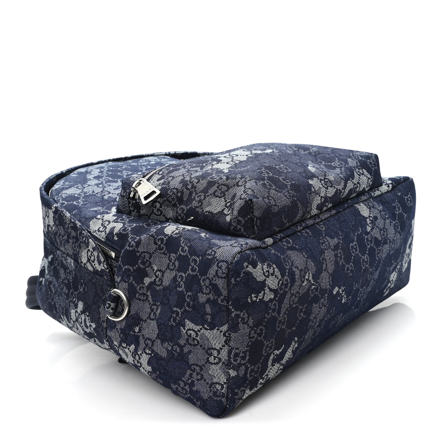 Denim Monogram Camouflage Large Backpack Blue