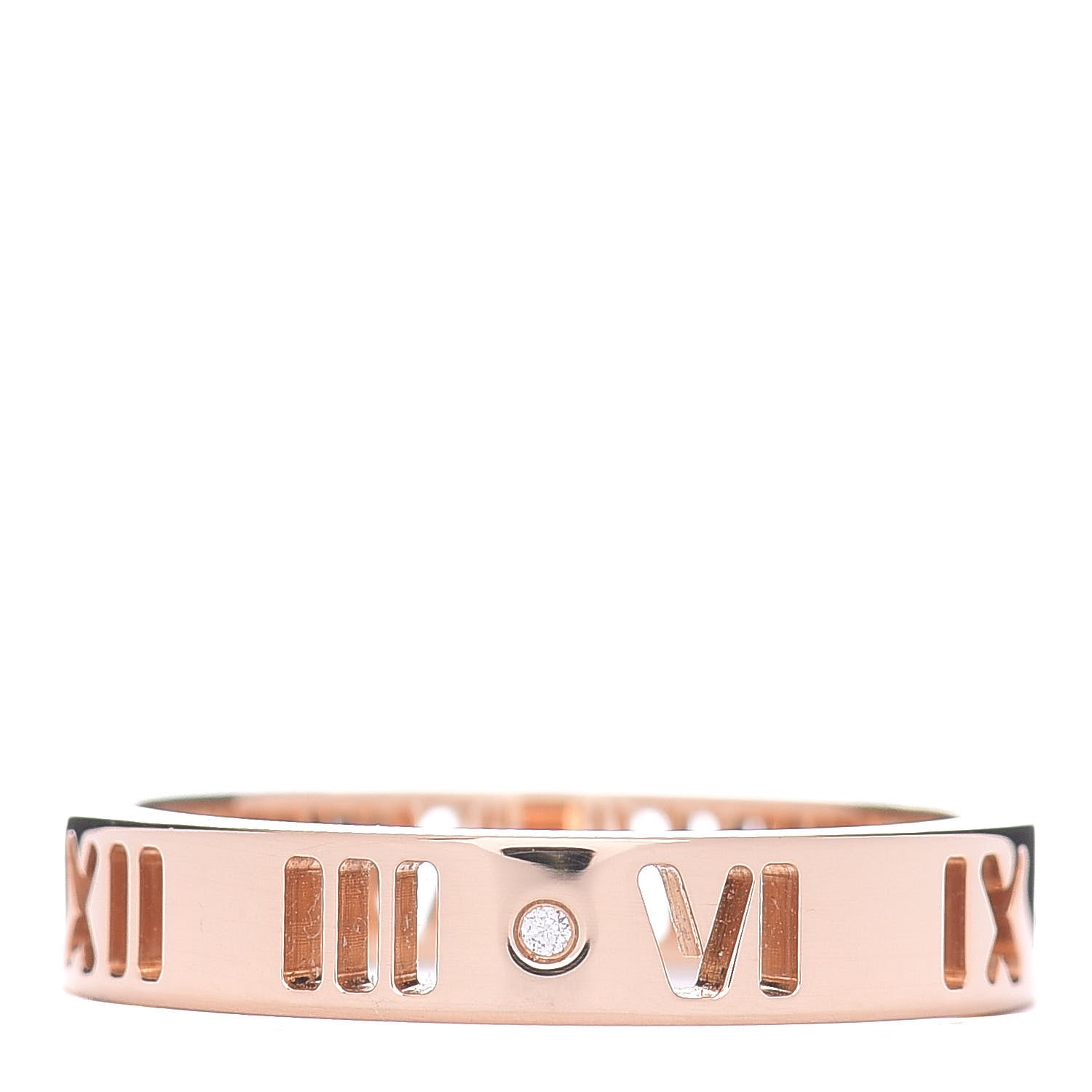 Tiffany 18K Rose Gold Diamond Atlas Pierced Ring 52 6 1 of 4