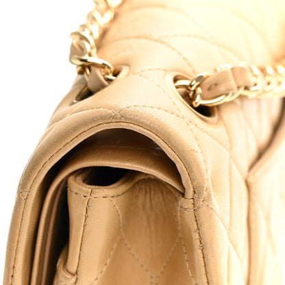 Chanel Lambskin Quilted Medium Double Flap Beige 14 of 15