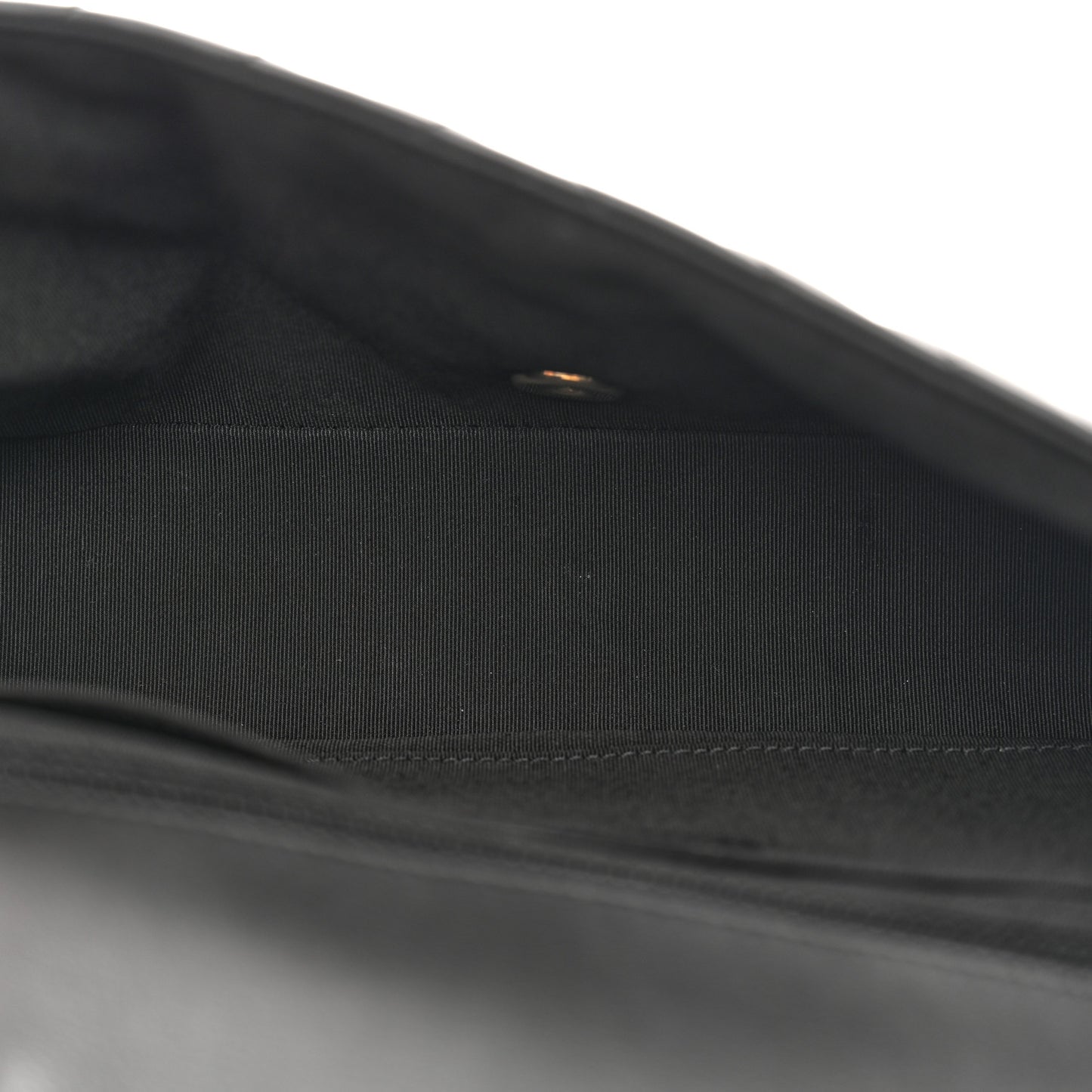 Calfskin Chevron Quilted Small Statement Flap Black