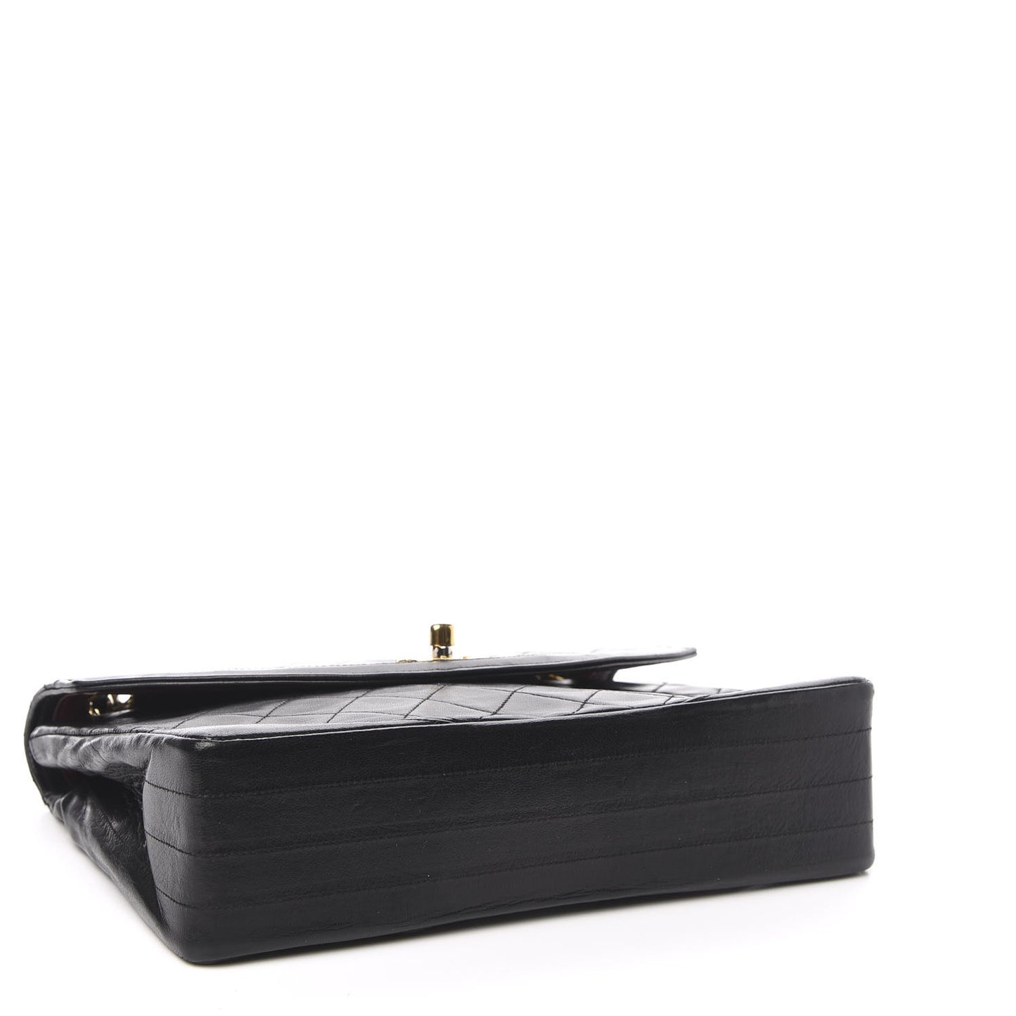 Lambskin Quilted Medium Single Flap Black