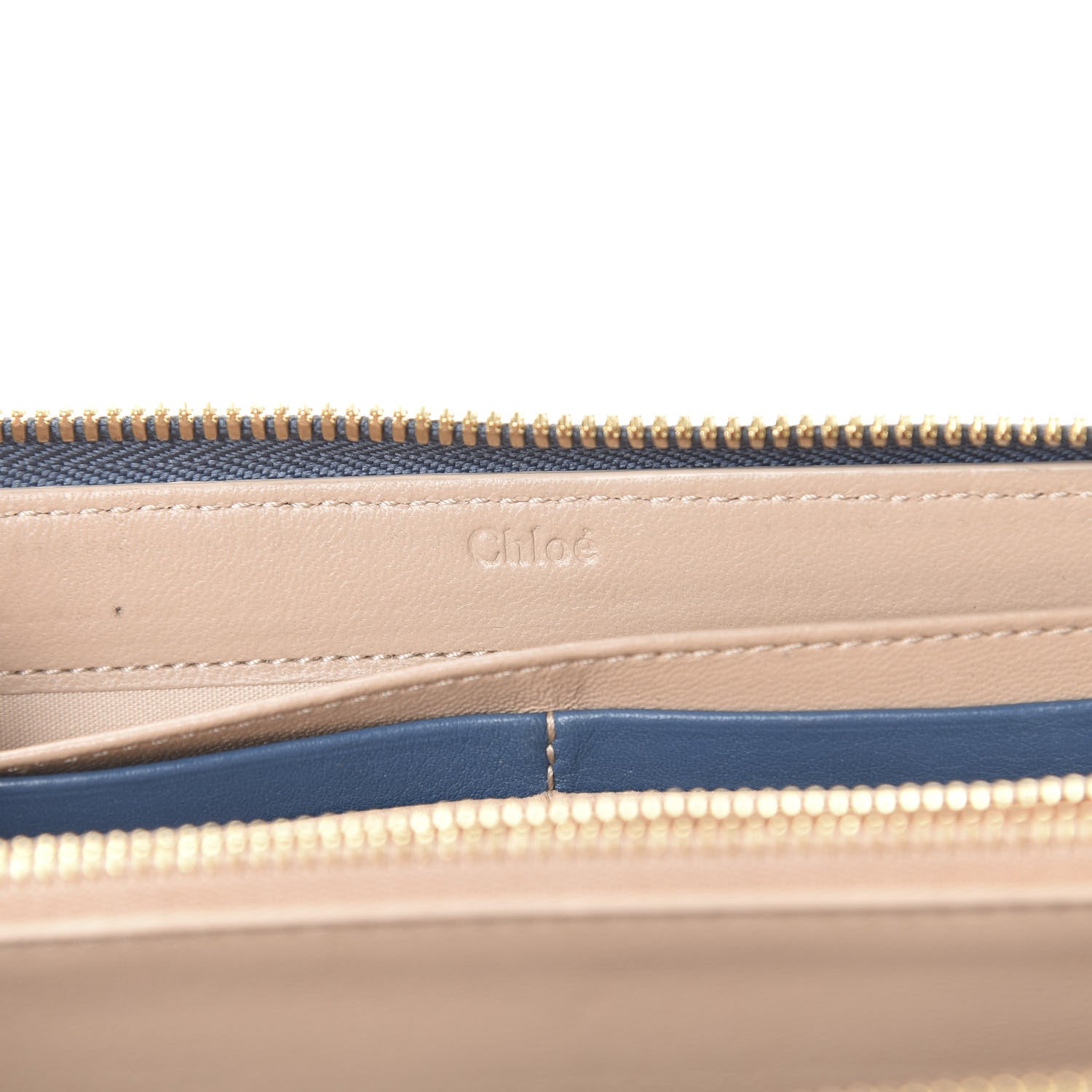 Chloe Grained Calfskin Alphabet Long Zip Around Wallet Vinyl Blue 5 of 8
