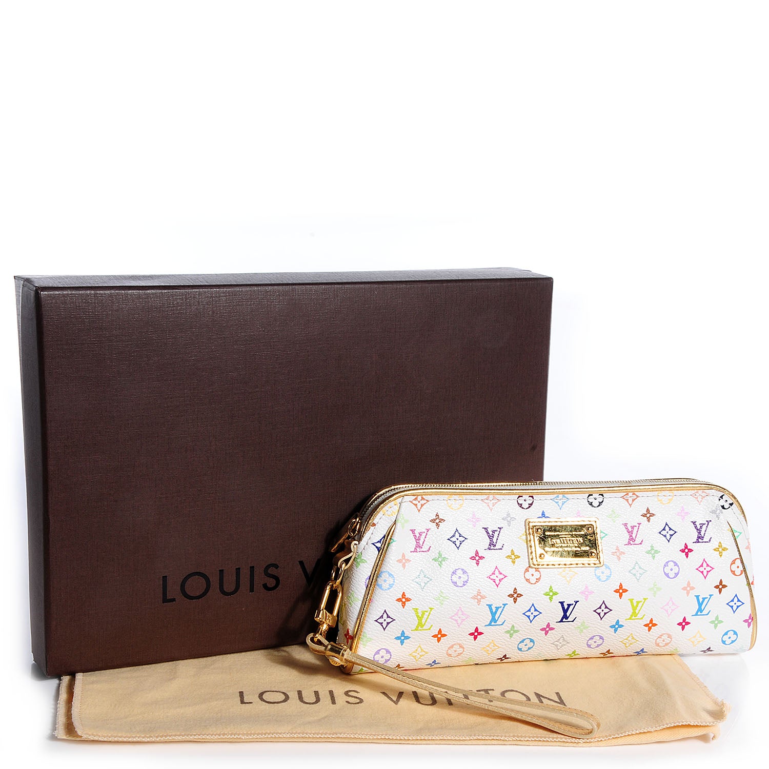 Louis Vuitton Monogram Multicolor Kate Clutch White 5 of 8