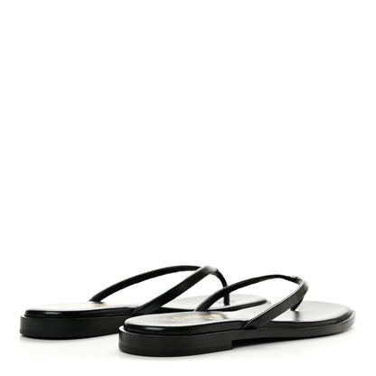 Chanel Goatskin CC Times Square Thong Sandals 39 Black 5 of 10