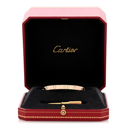 Cartier 18K Pink Gold 4 Diamond LOVE Bracelet 16 9 of 9