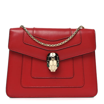 Bulgari Calfskin Small Serpenti Forever Snake Strap Crossbody Bag Red 1 of 9
