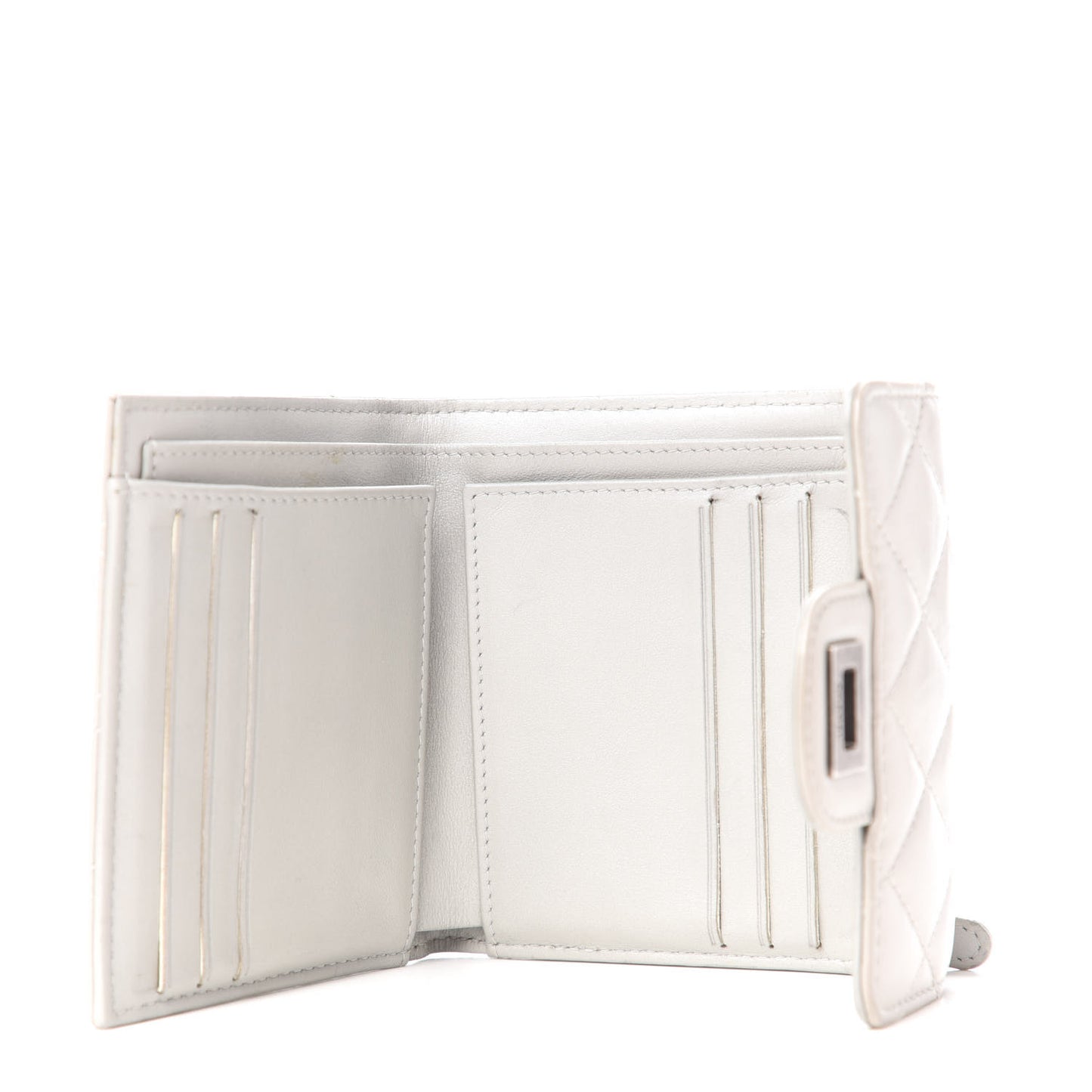 Aged Calfskin Quilted Reissue Compact Wallet Grey