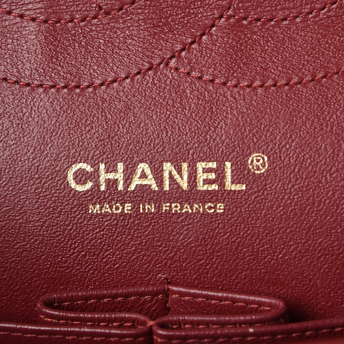 Lambskin Quilted Jumbo Double Flap Burgundy