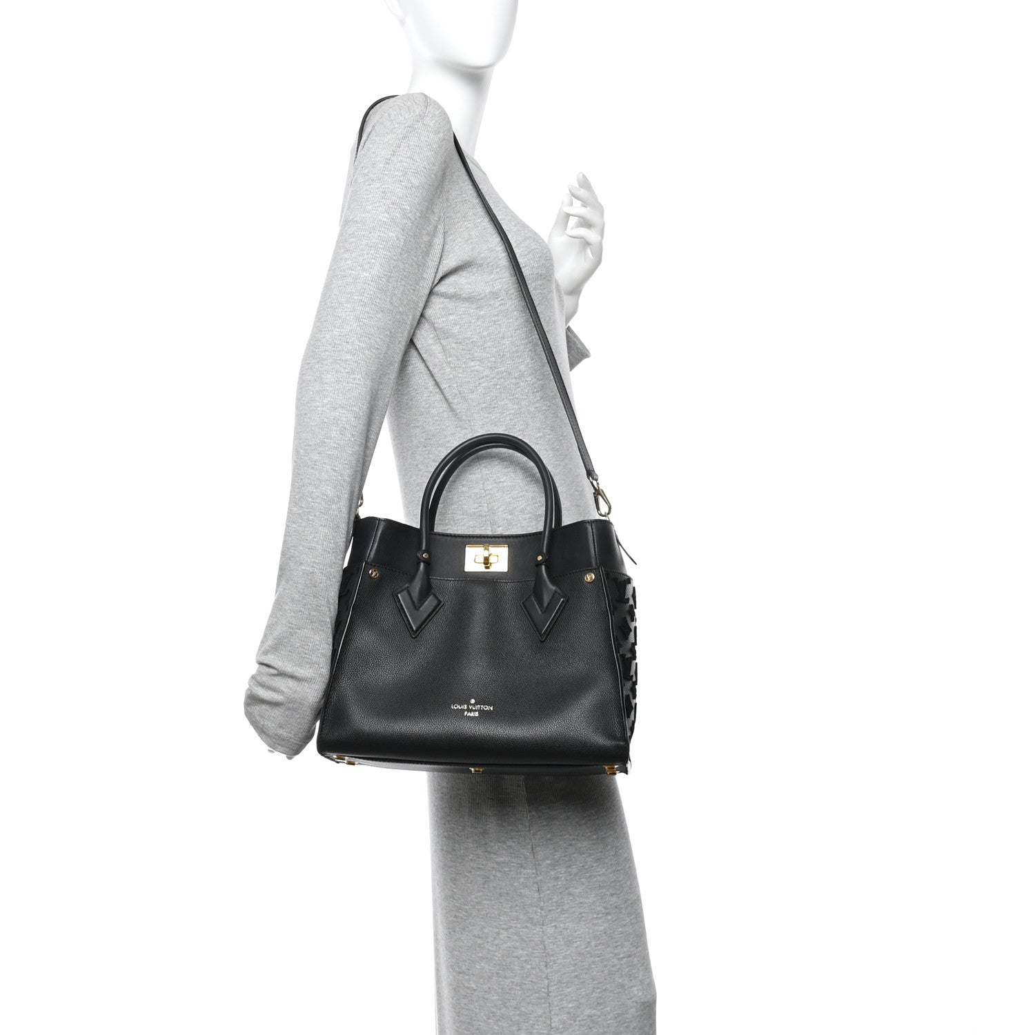 Louis Vuitton Calfskin Monogram Tufting On My Side Black 2 of 10