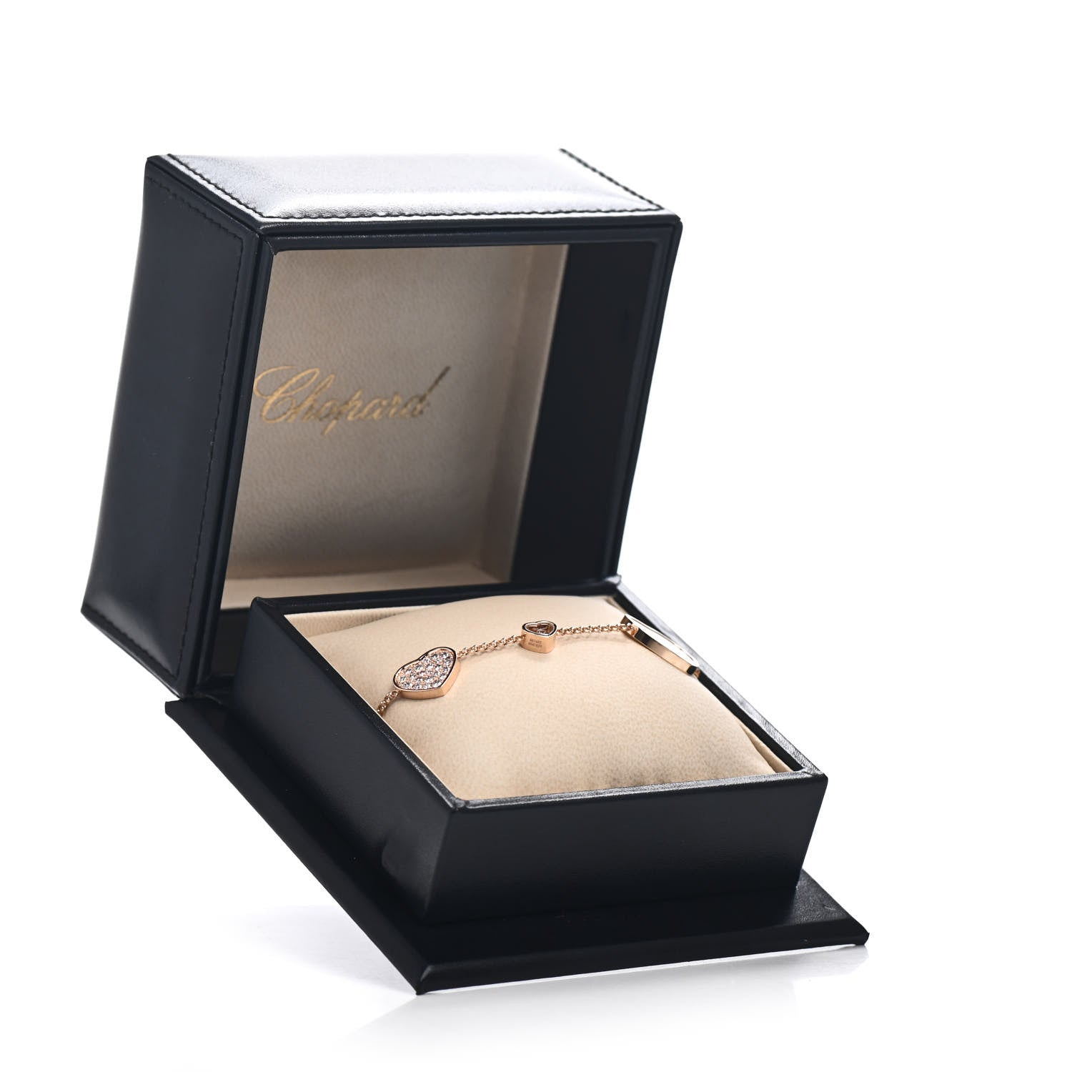 Chopard 18K Rose Gold Diamond Mother of Pearl Happy Hearts Bracelet 5 of 5
