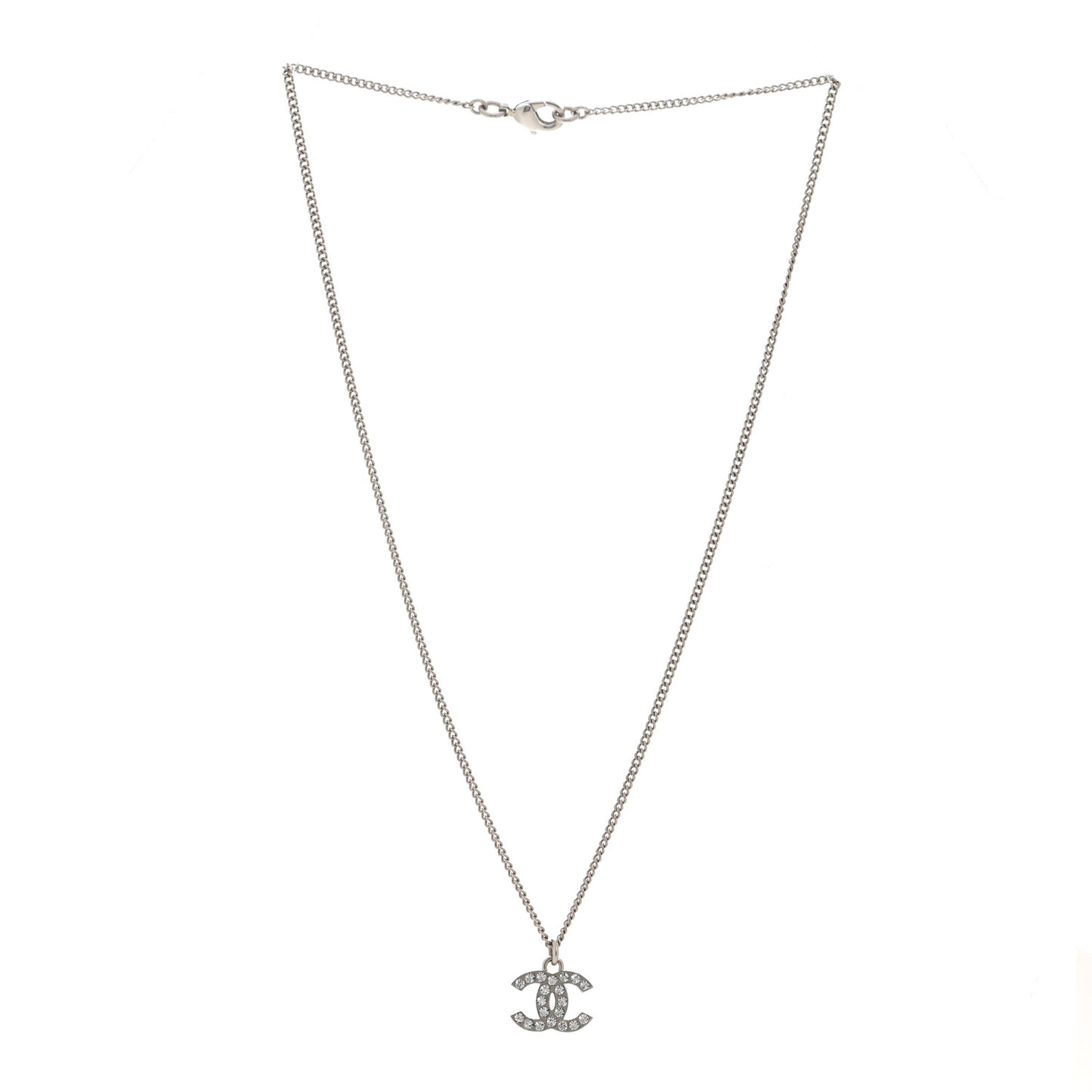 Crystal Timeless CC Necklace Silver