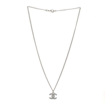 Chanel Crystal Timeless CC Necklace Silver 3 of 6