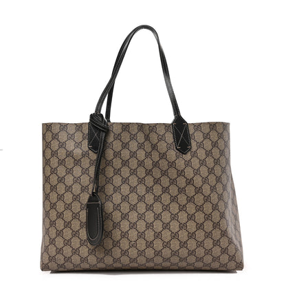 Gucci Calfskin GG Supreme Monogram Medium Reversible Tote Black 1 of 9
