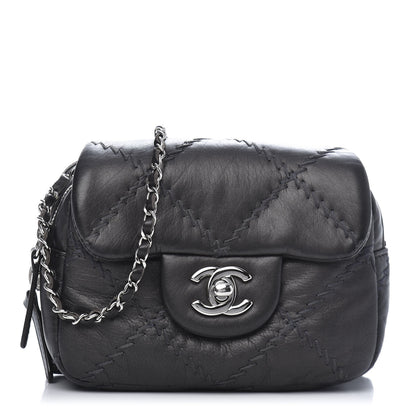 Chanel Metallic Lambskin Stitched New Mini Flap Grey 1 of 14