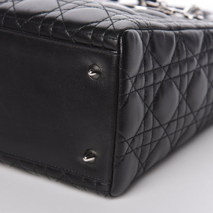 Christian Dior Lambskin Cannage Medium Lady Dior Black 14 of 15