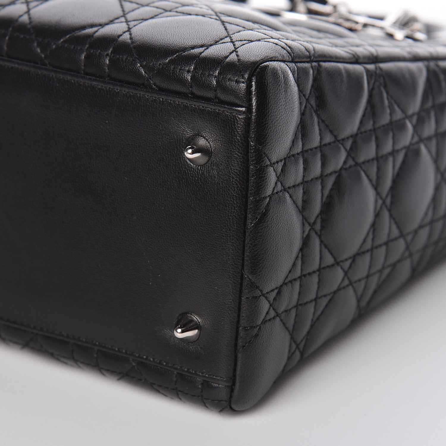 Christian Dior Lambskin Cannage Medium Lady Dior Black 14 of 15
