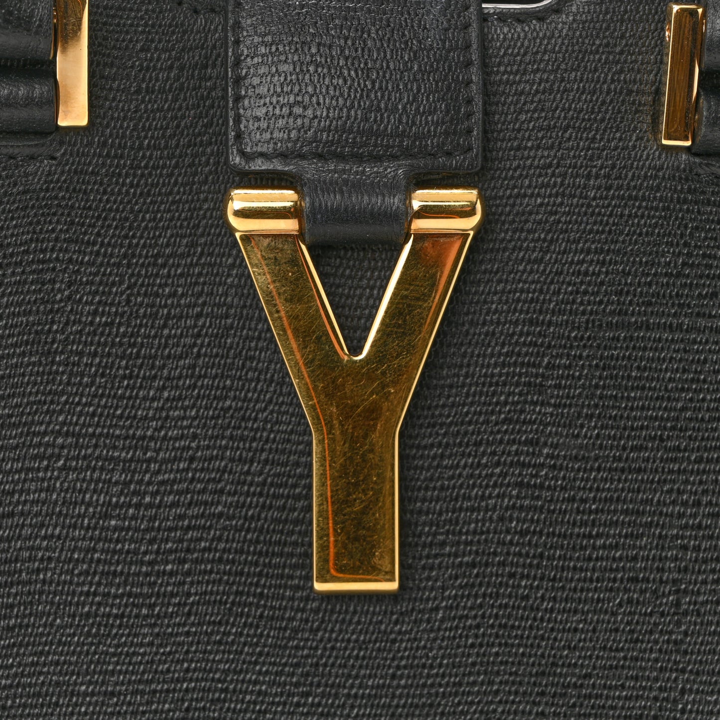 Textured Calfskin Small Classic Y Cabas Black