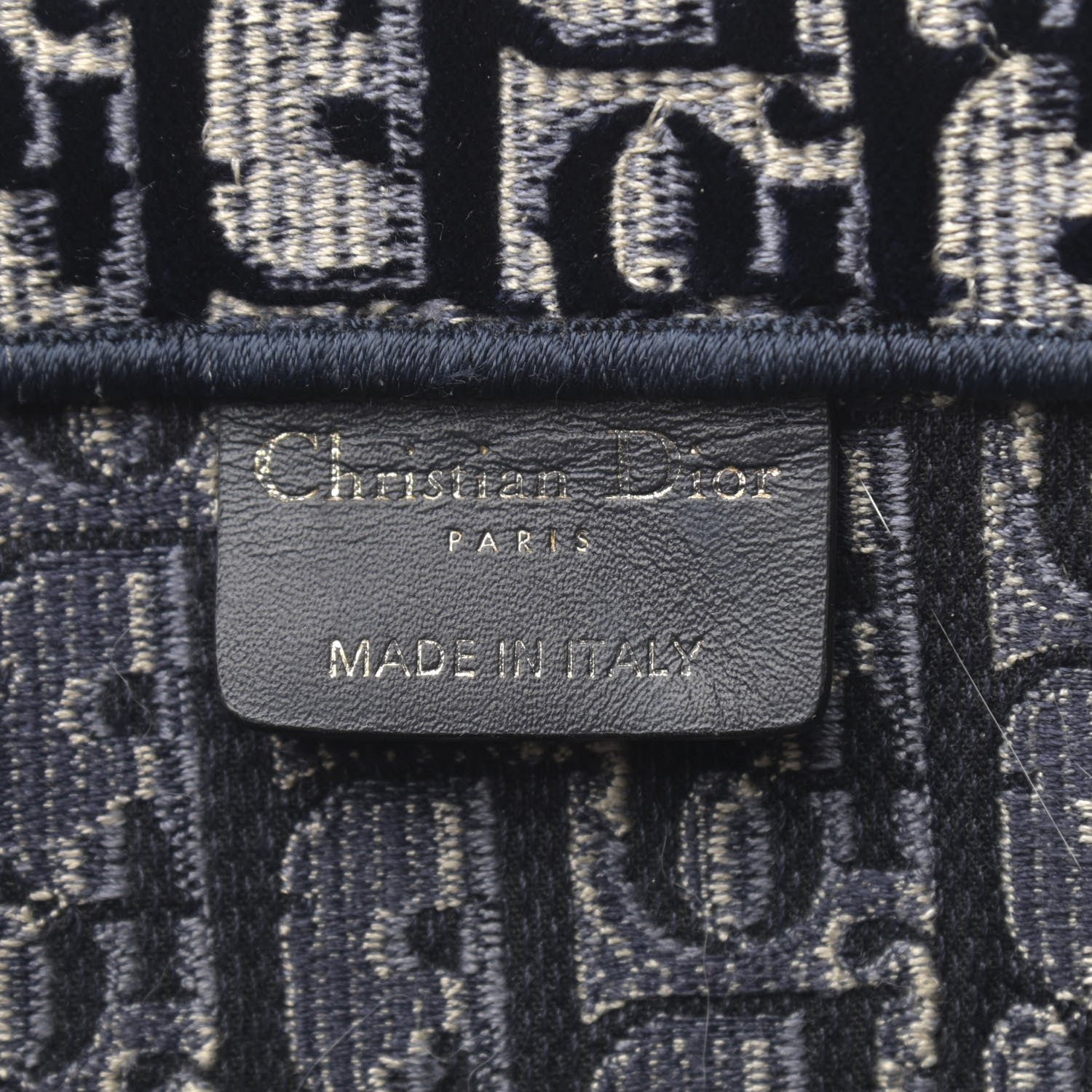 Christian Dior Oblique Velvet Book Tote Blue Multicolor 6 of 12