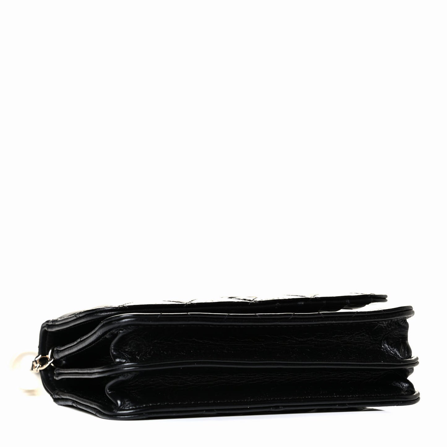 Calfskin Quilted Mini Maxi Pearls Wallet On Chain WOC Black