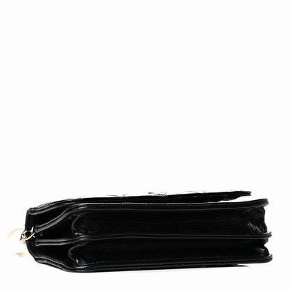 Chanel Calfskin Quilted Mini Maxi Pearls Wallet On Chain WOC Black 3 of 6