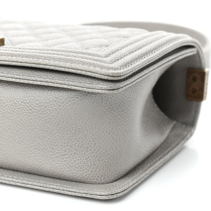 Chanel Caviar Quilted Medium Boy Flap Light Grey 9 of 9