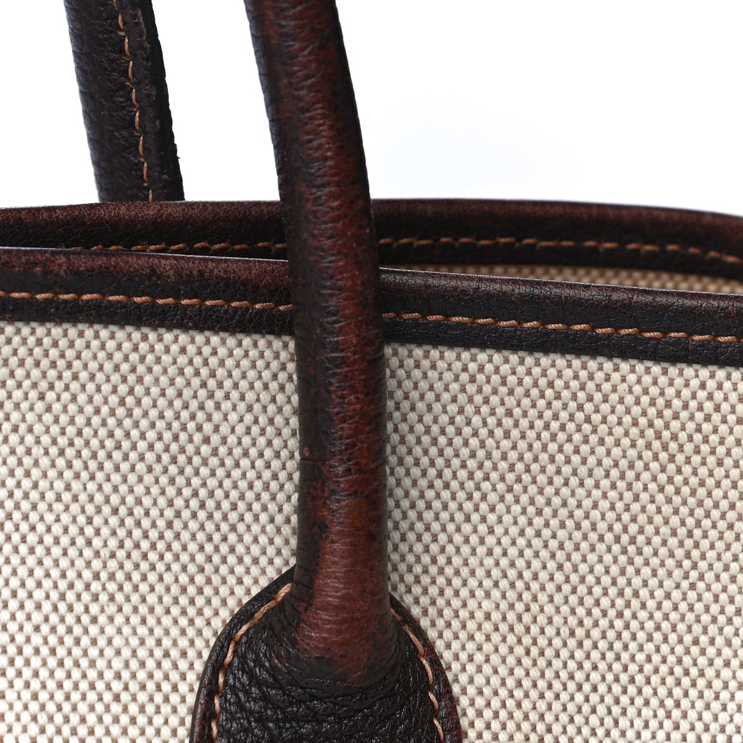Buffle Sindhu Toile Garden Party 36 MM Tote Marron Fonce