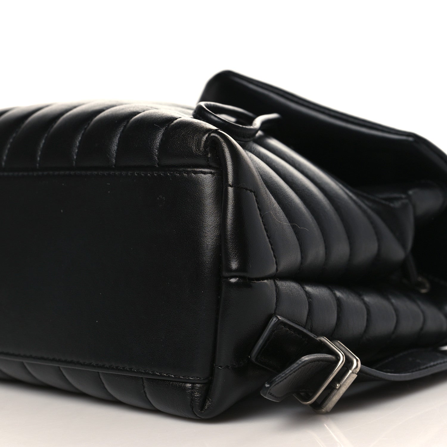 Saint Laurent Calfskin Y Quilted Monogram Small Loulou Backpack Black 8 of 9