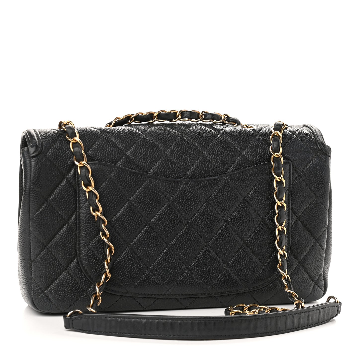 Caviar Quilted Medium CC Filigree Flap Black