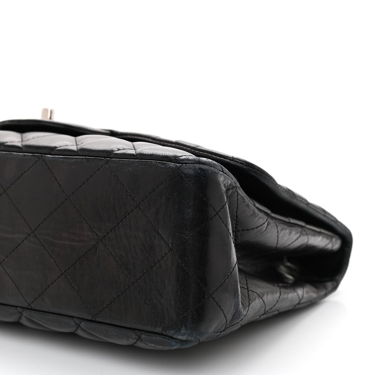 Lambskin Quilted Jumbo Single Flap Black