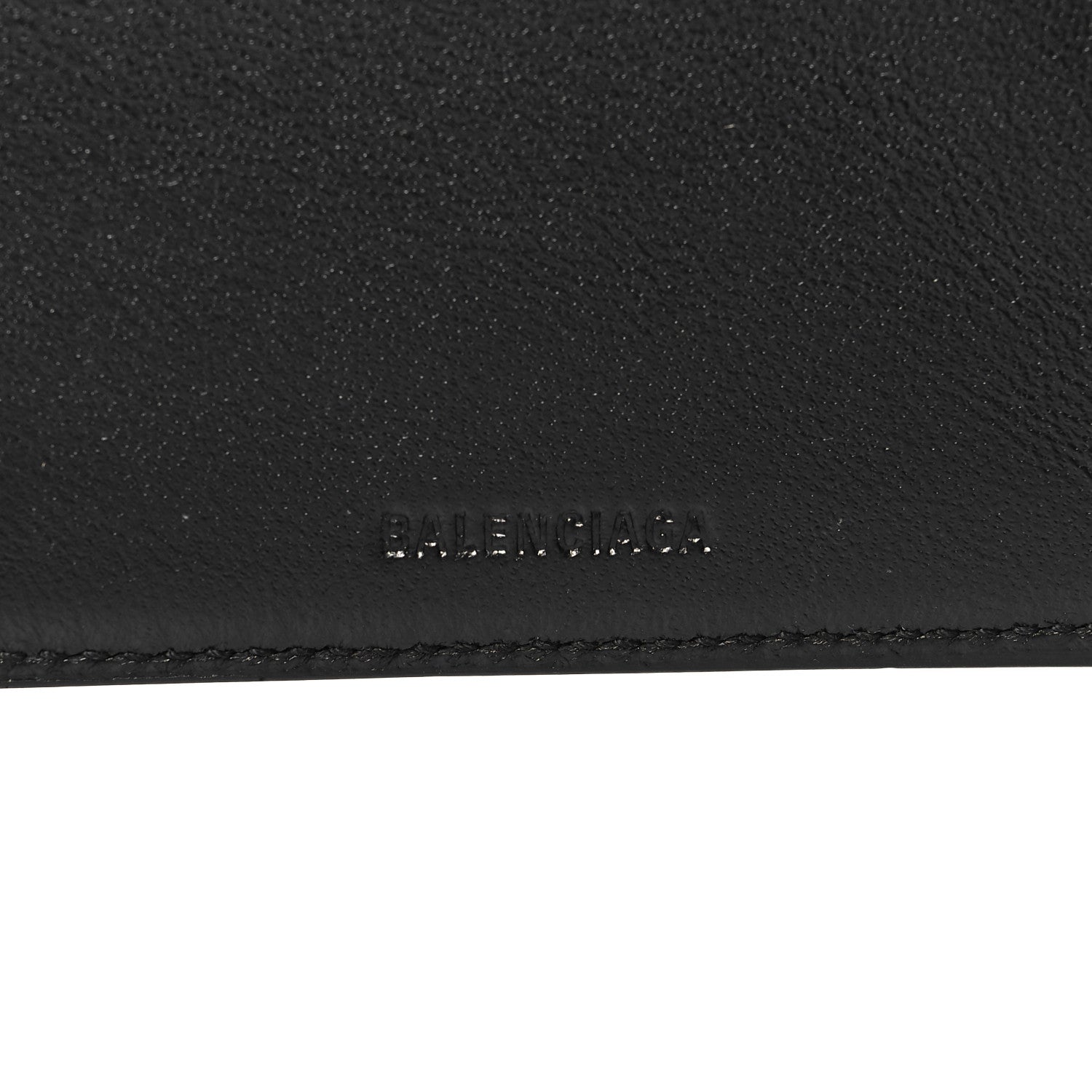 Balenciaga Calfskin Logo Cash Square Bi-Fold Wallet Black White 6 of 7