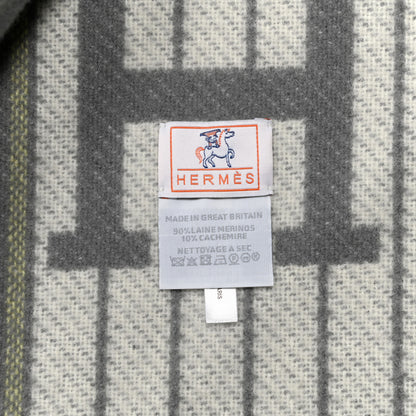 Hermes Wool Cashmere Avalon Cabriole Blanket Gris Perle 3 of 3