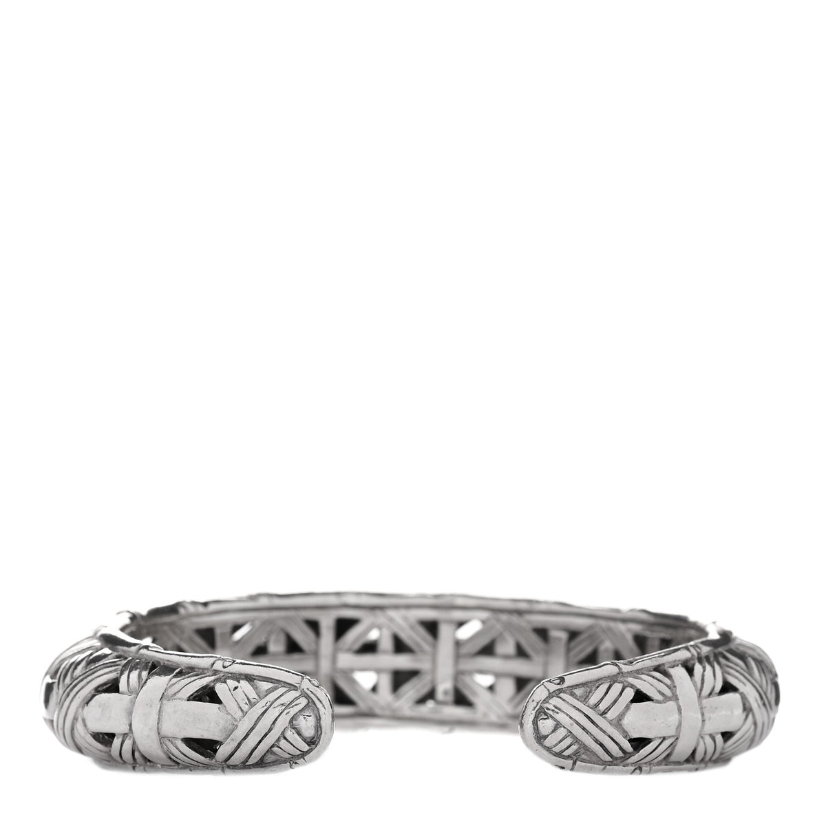 John Hardy Sterling Silver Bamboo Basketweave Hinged Cuff Bracelet 2 of 4