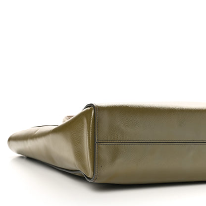 Prada Saffiano Vernice Shopping Tote Militare 8 of 9