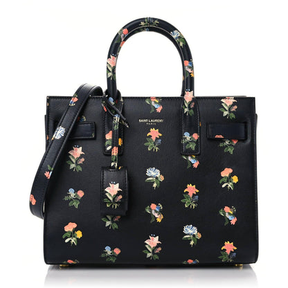Saint Laurent Calfskin Prairie Printed Nano Sac De Jour Black 1 of 9