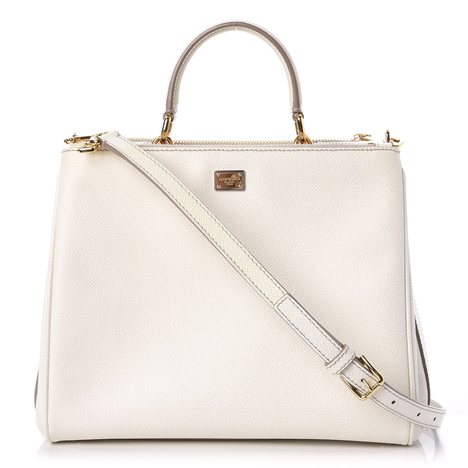 Dolce & Gabbana Dauphine Miss Sicily Double Zip Satchel White 1 of 14