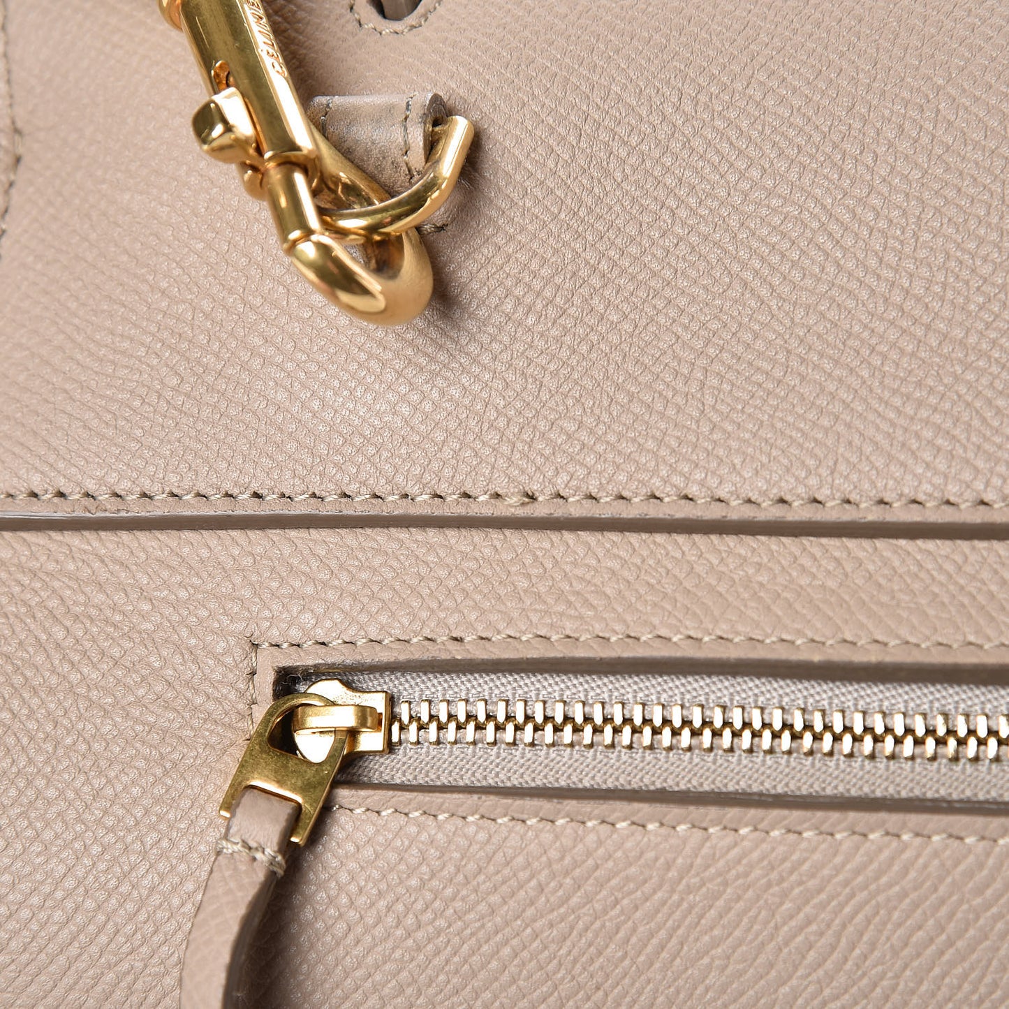 Grained Calfskin Mini Belt Bag Light Taupe