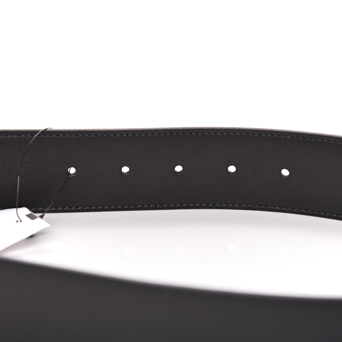 Moon Calfskin Pearl Double G 40mm Belt 95 38 Black Cream