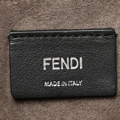 Fendi Vitello Liberty Scalloped Spike Studded Kan I Shoulder Bag Grigio Perla Multicolor 7 of 16