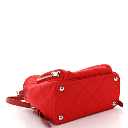 Prada Nylon Tessuto Impuntu Quilted Backpack Rosso 4 of 9