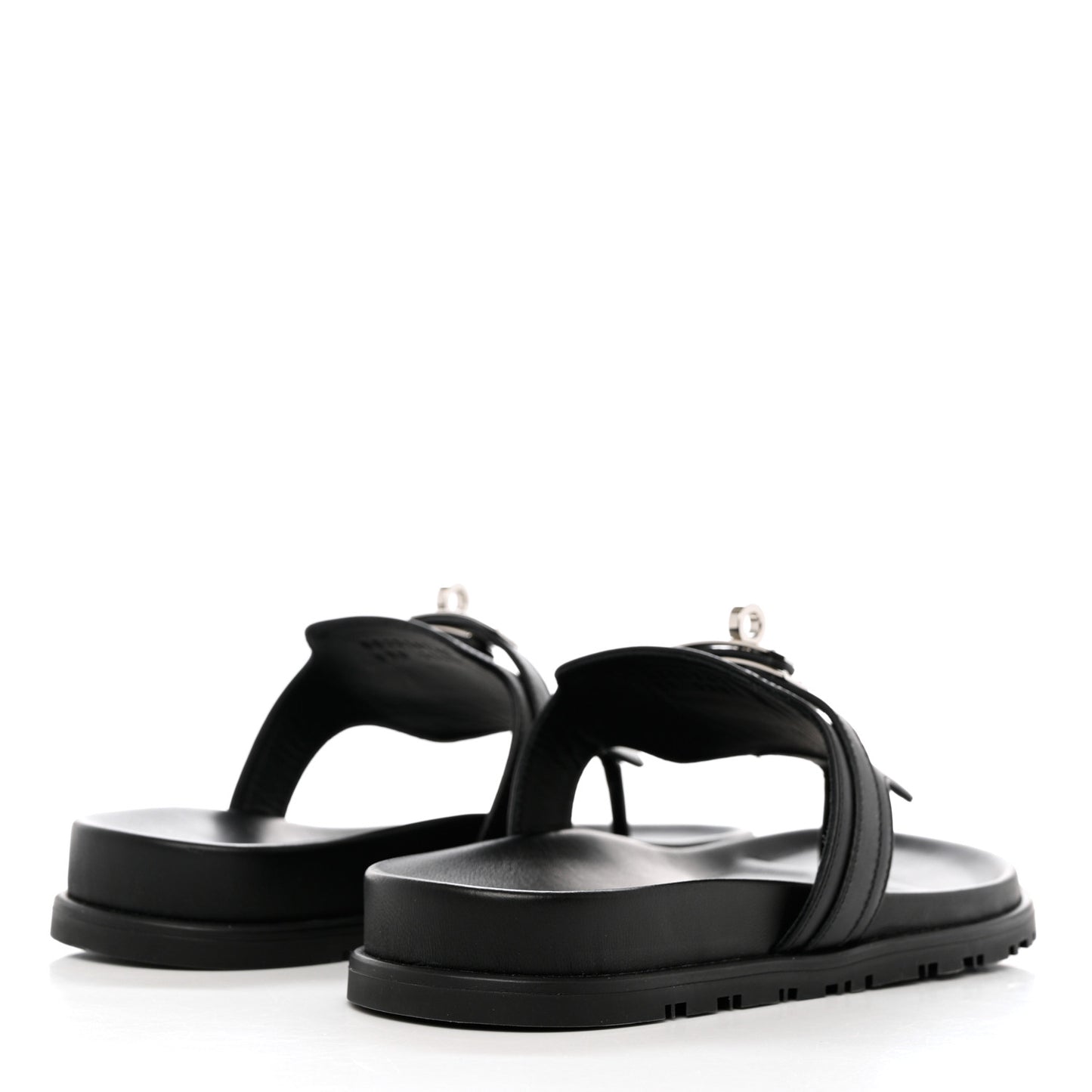 Calfskin Womens Empire Sandals 37 Black