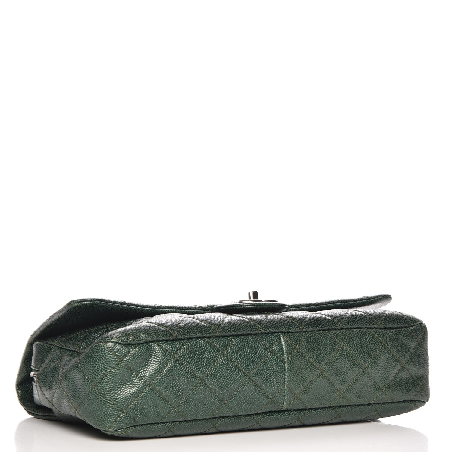 Chanel Iridescent Caviar Quilted Large Chic Flap Dark Green 4 of 7