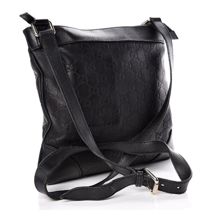 Gucci Guccissima Small Flat Messenger Bag Black 3 of 14