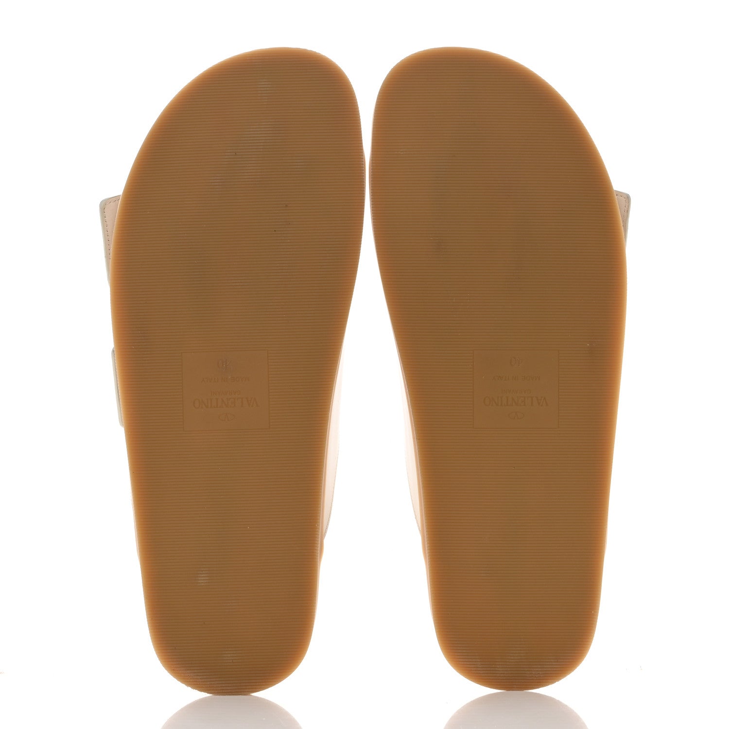 Valentino Garavani Calfskin Roman Stud Slide Sandals 40 Light Ivory 5 of 9
