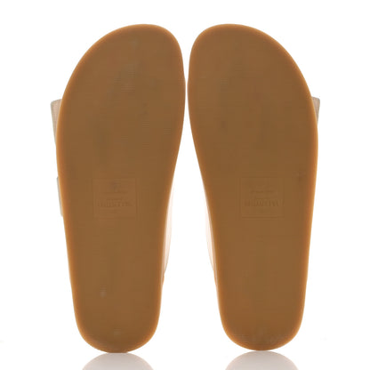 Valentino Garavani Calfskin Roman Stud Slide Sandals 40 Light Ivory 5 of 9