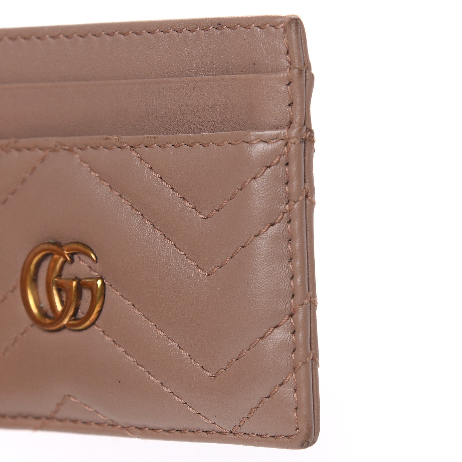 Gucci Calfskin Matelasse GG Marmont Card Holder Porcelain Rose 7 of 9