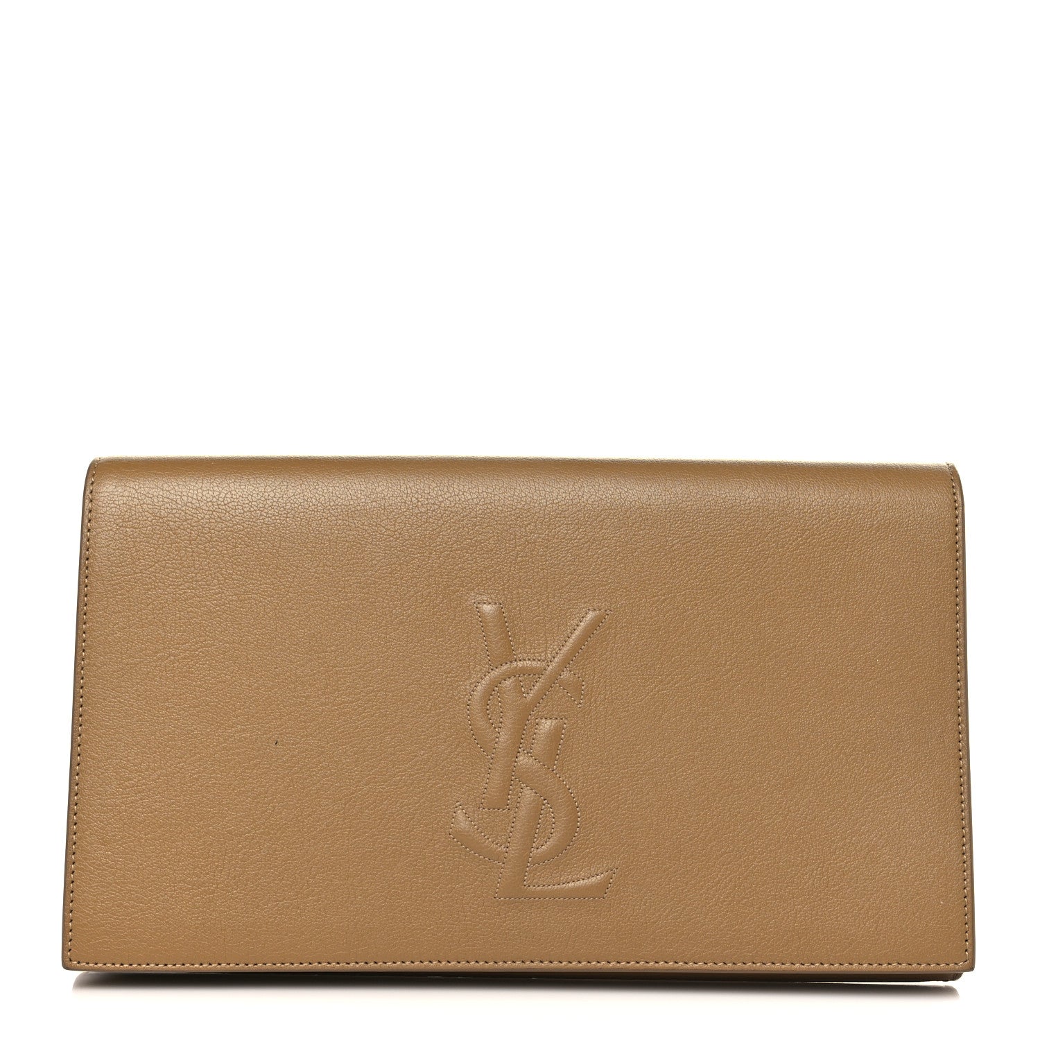 Saint Laurent Calfskin Monogram Large Belle De Jour Clutch Beige 1 of 6