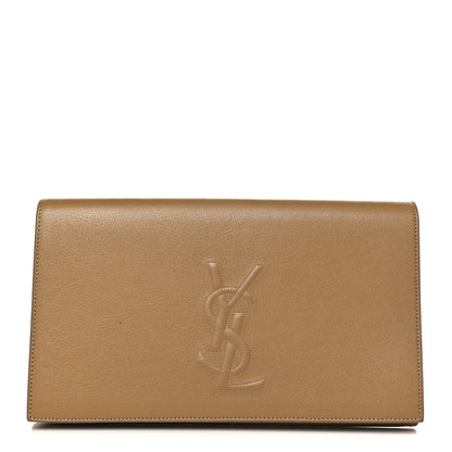 Saint Laurent Calfskin Monogram Large Belle De Jour Clutch Beige 1 of 6