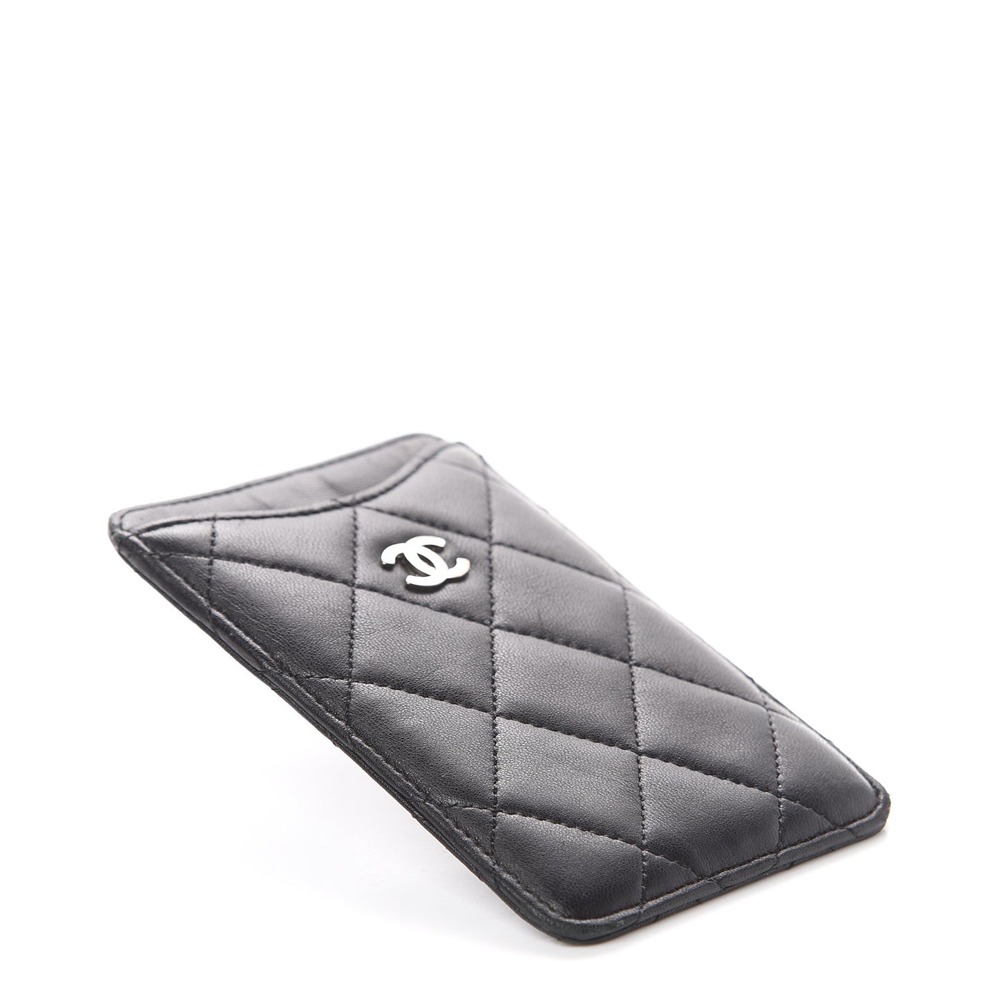 Lambskin Quilted iPhone Case Black