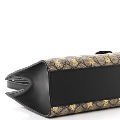 Gucci GG Supreme Monogram Bees Small Padlock Tote Beige Oro Black 9 of 11
