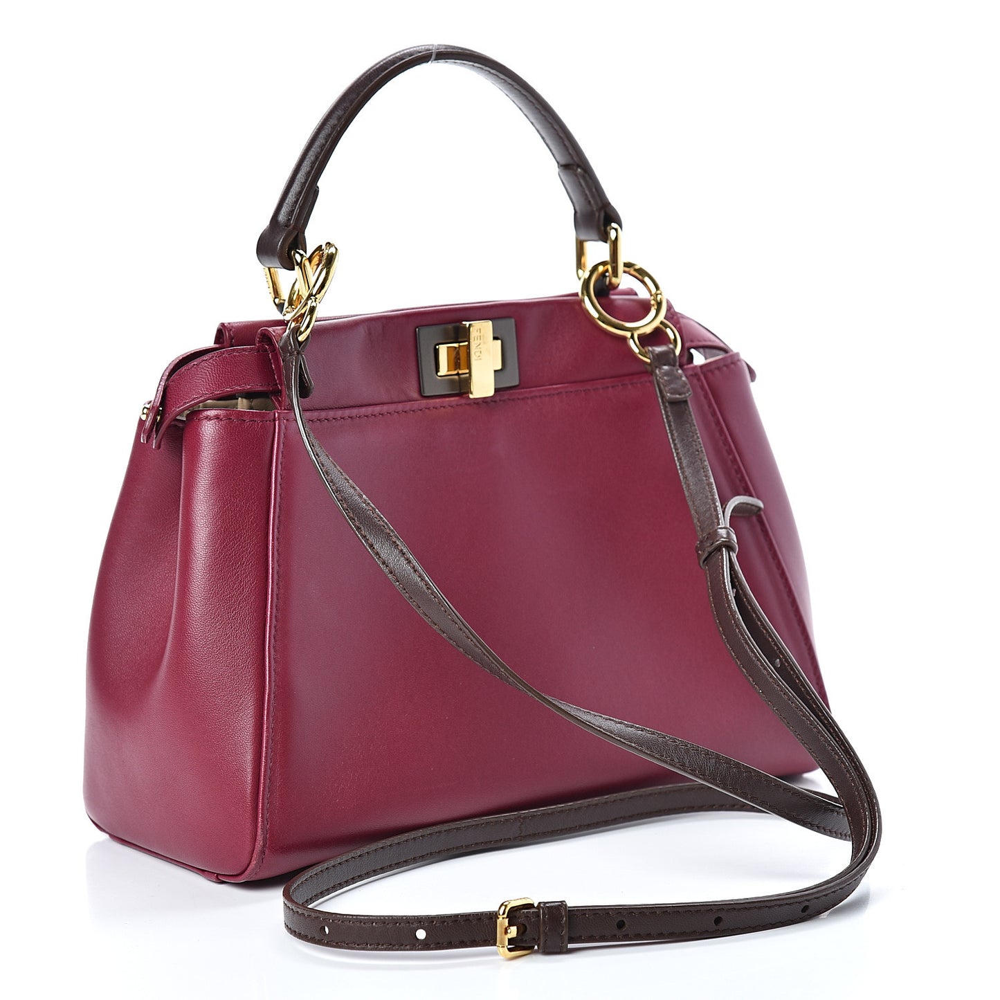 Nappa Mini Peekaboo Iconic Satchel Black Cherry Brown